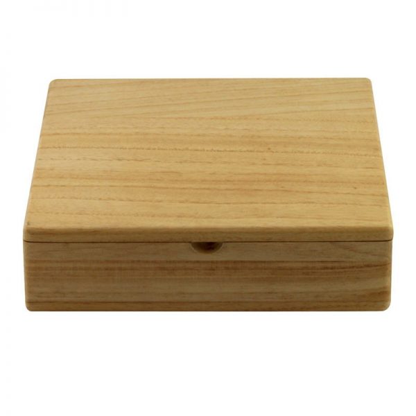 wooden pine box with lid